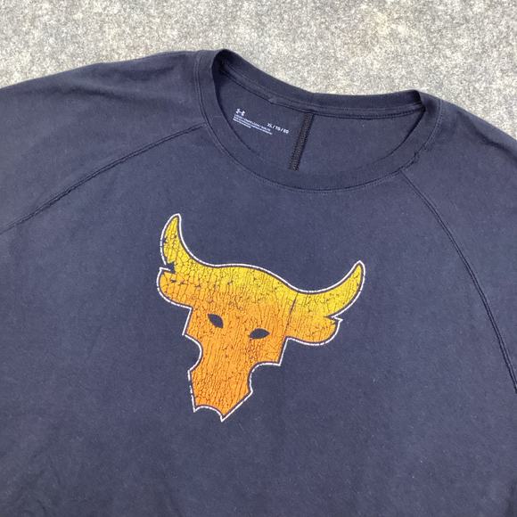 Under Armour Iron Paradise Loose Workout T Shirt Black Orange Size XL 486 - Picture 1 of 8